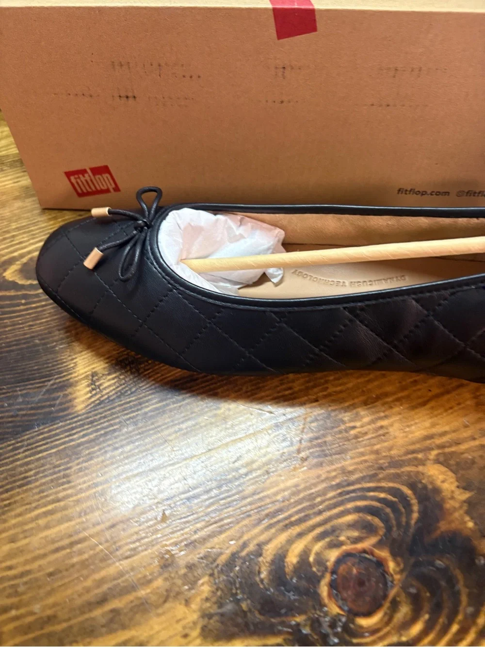 Fitflop Black Delicato Quilted Flats Size 10